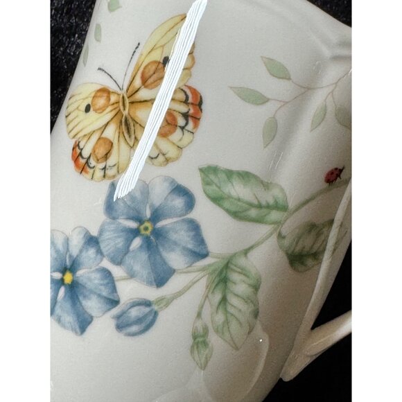 Lenox Butterfly Meadows Fine Bone China Butterfly Floral Coffee Tea Mugs Set 4 - Picture 8 of 12